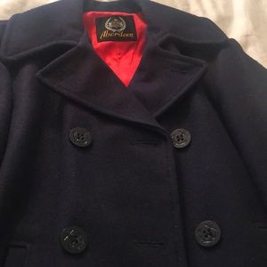Authentic vintage navy wool pea coat